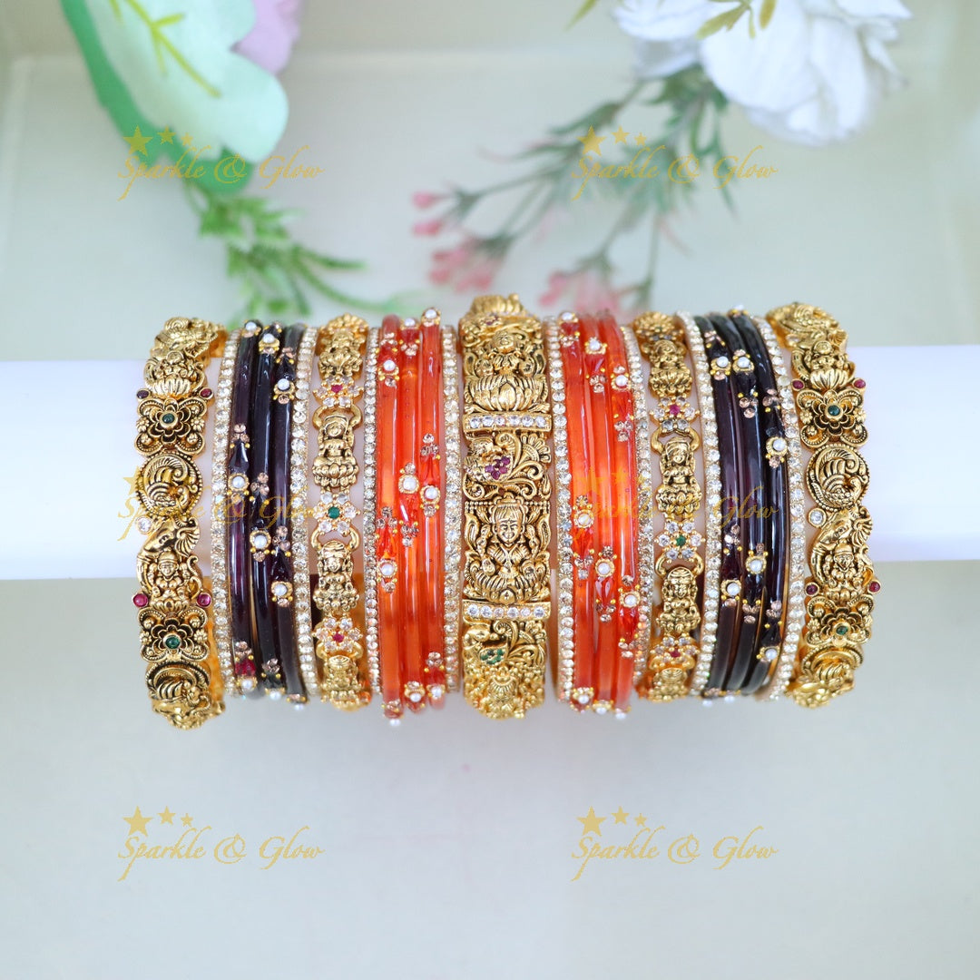 Exquisite Bridal Lakshmi Peacock Bangles Set Online