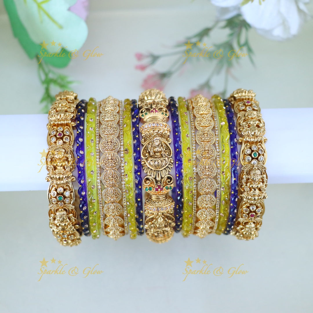 Exquisite Lakshmi Coin Bangle Set for Brides
