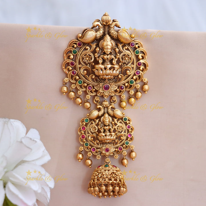 Exquisite Gold Temple Jadabilla for Wedding Hair Style