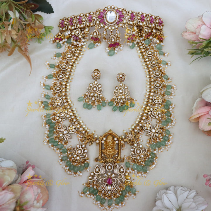 Radiant Temple Bridal Set with Gold Finish