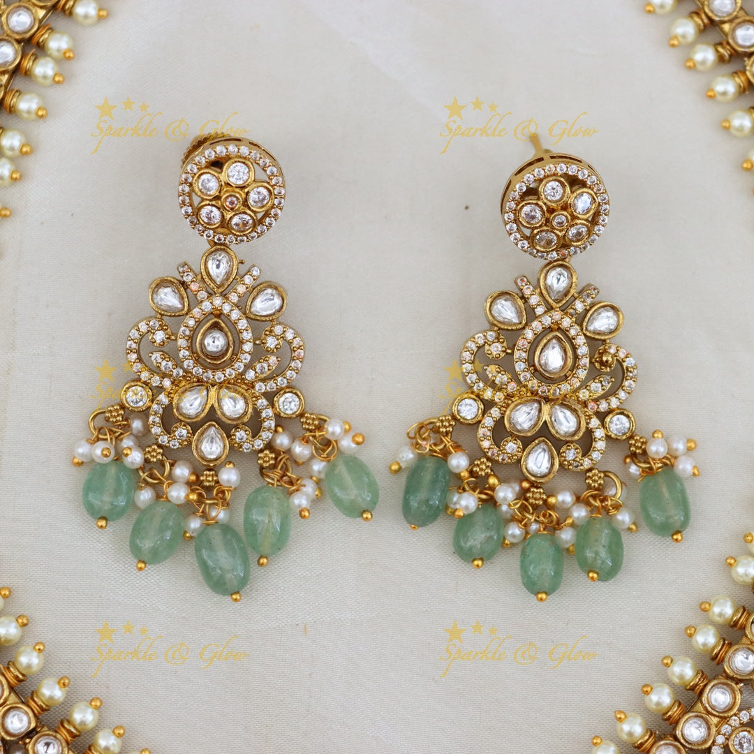 Radiant Temple Bridal Set with Gold Finish