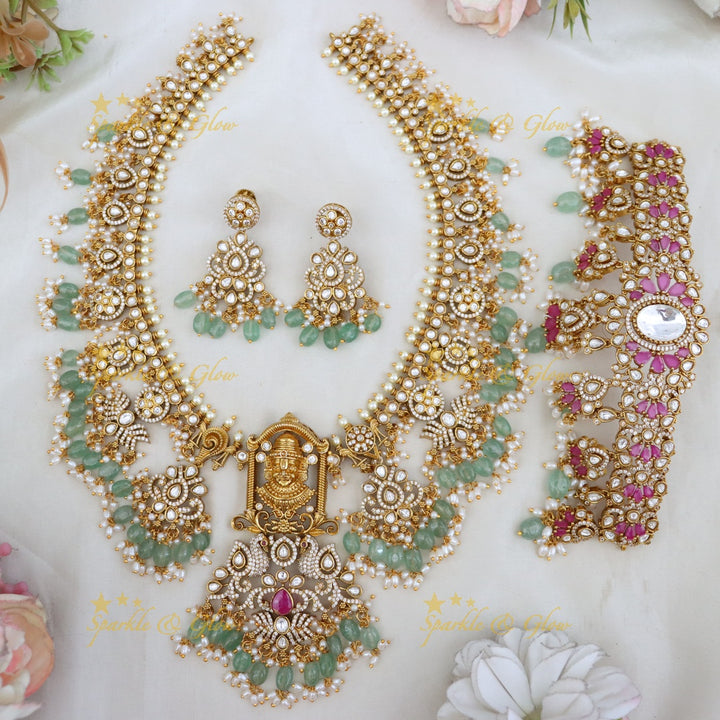Radiant Temple Bridal Set with Gold Finish