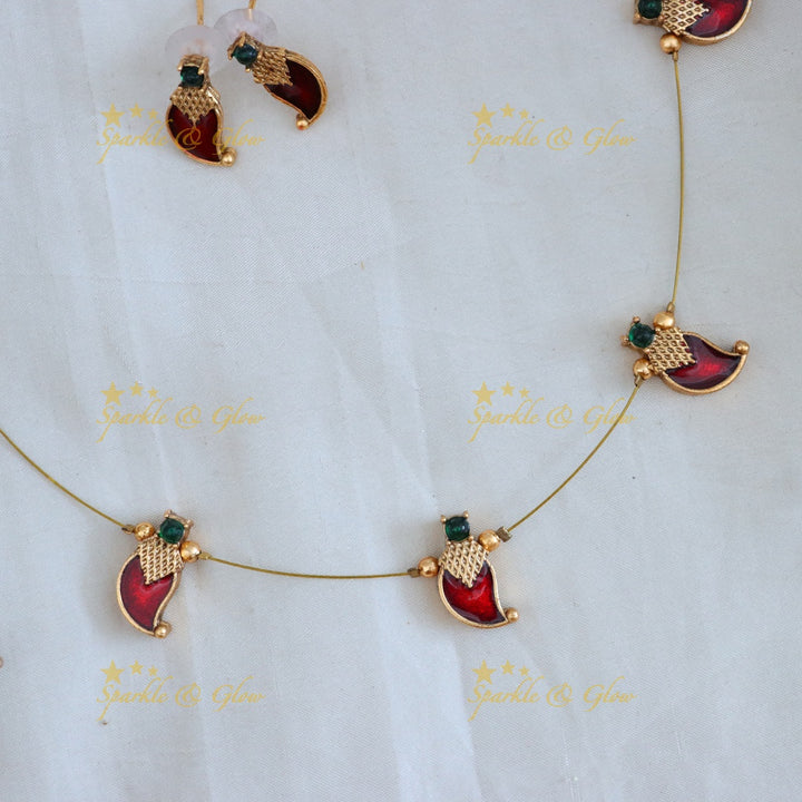 Elegant Mango Design Invisible Necklace - Sparkle & Glow