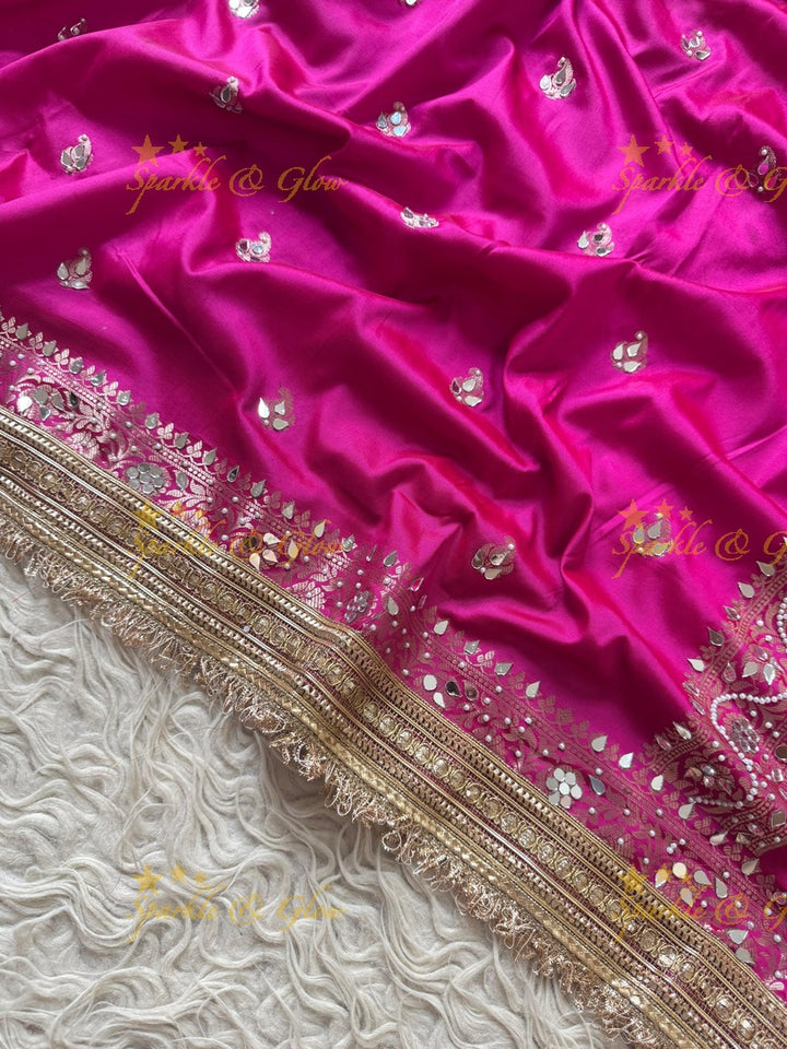 Luxurious Banarasi Katan Saree with Gold Zari Embroidery