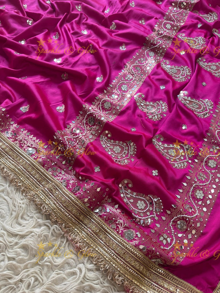 Luxurious Banarasi Katan Saree with Gold Zari Embroidery