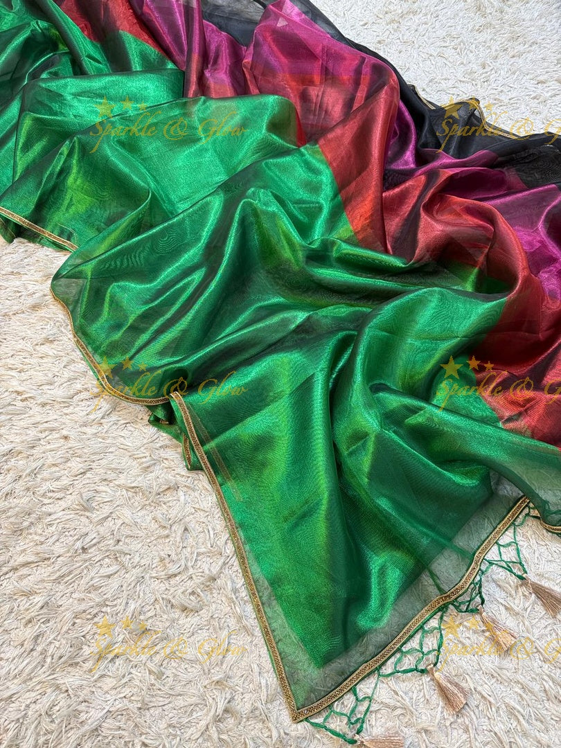 Premium Banarasi Tissue Silk Saree - Sparkle & Glow