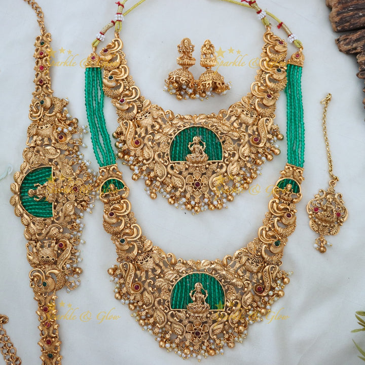 Exquisite Indian Bridal Temple Jewellery Set