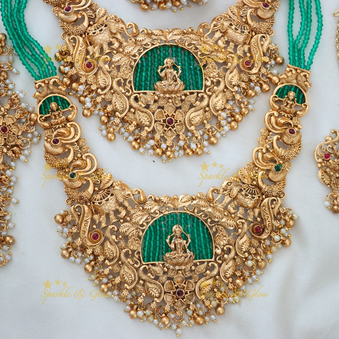 Exquisite Indian Bridal Temple Jewellery Set