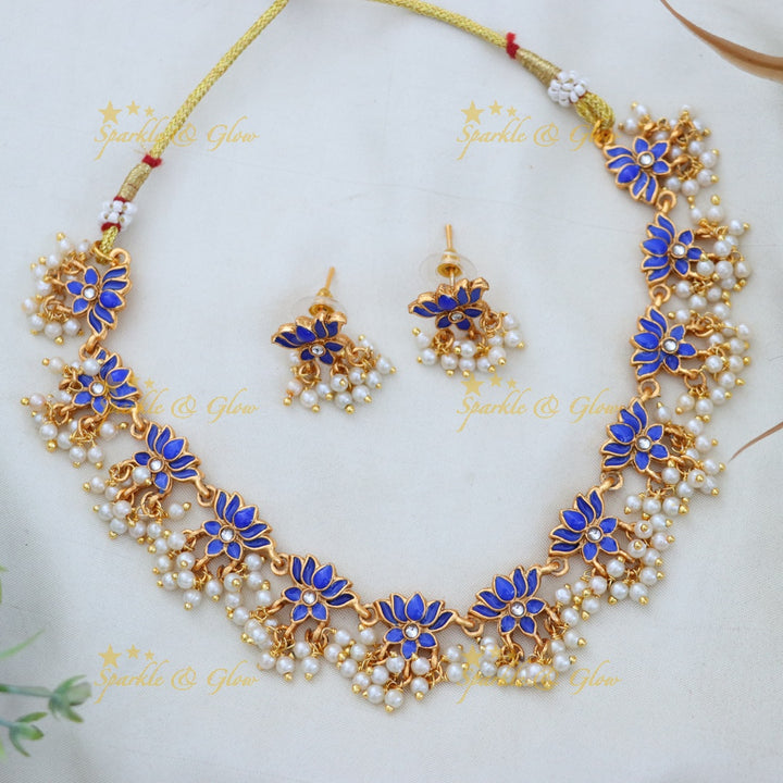 Elegant Lotus Necklace for Weddings and Festive Occasions