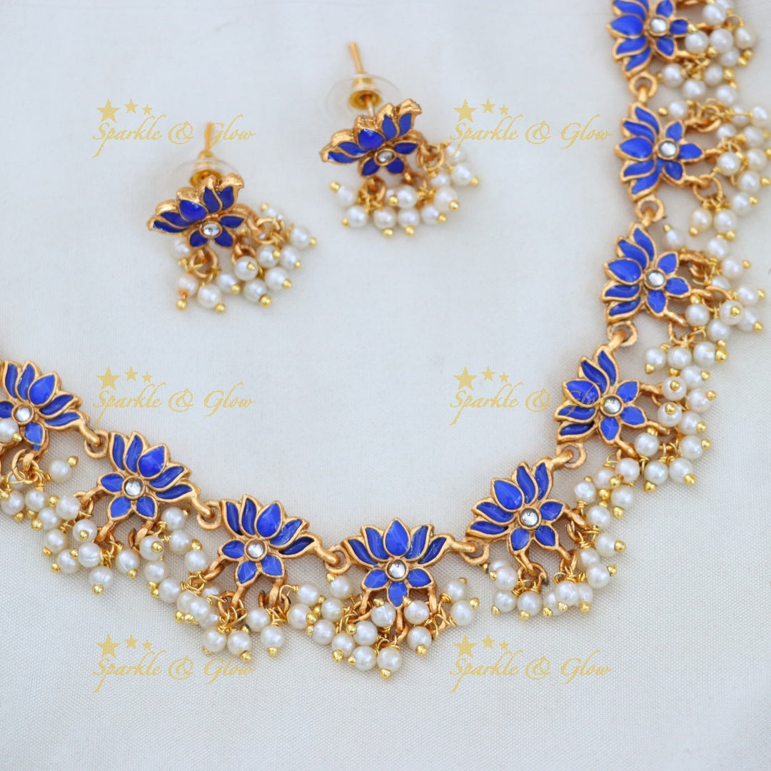 Elegant Lotus Necklace for Weddings and Festive Occasions