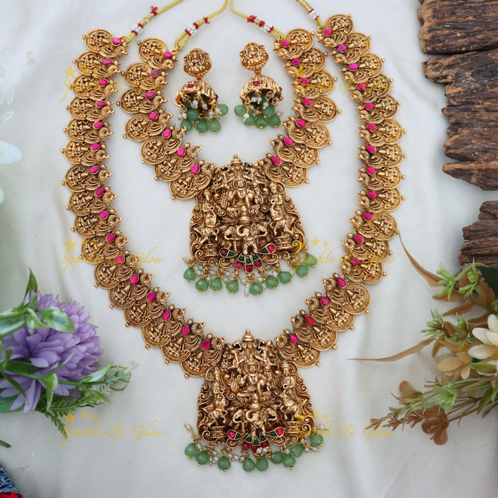Exquisite Gold Temple Bridal Necklace Set for Weddings