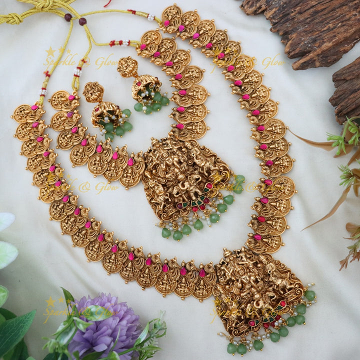 Exquisite Gold Temple Bridal Necklace Set for Weddings