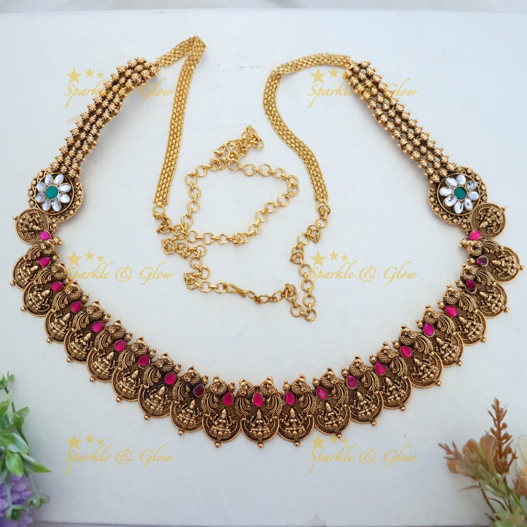 Exquisite Gold-Plated Temple Design Hip Belt