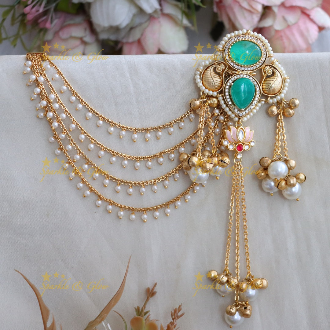 Exquisite Kashmiri Earring & Earchain Combo - Sparkle & Glow