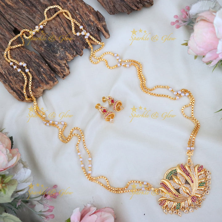 Elegant Gold Lotus Haram for Festive Celebrations