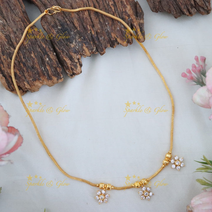 Gold Floral Imitation Necklace - Festive Elegance