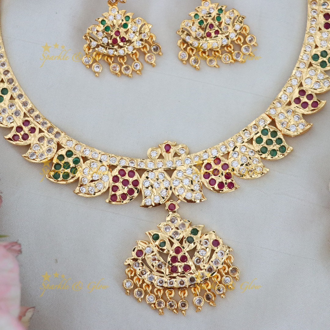 Exquisite Vintage Mango Carved Floral Choker Necklace