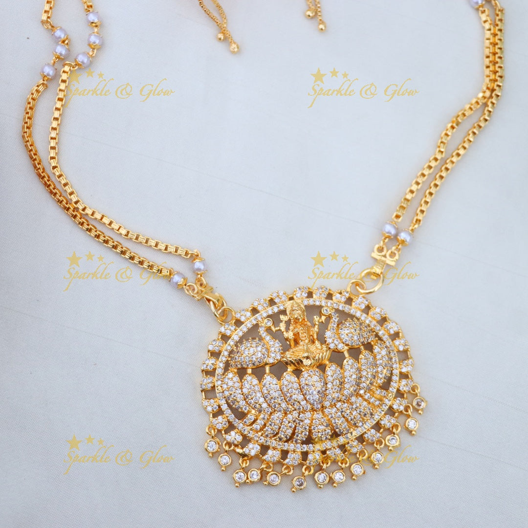 Elegant Temple Long Necklace Set - Perfect for Weddings