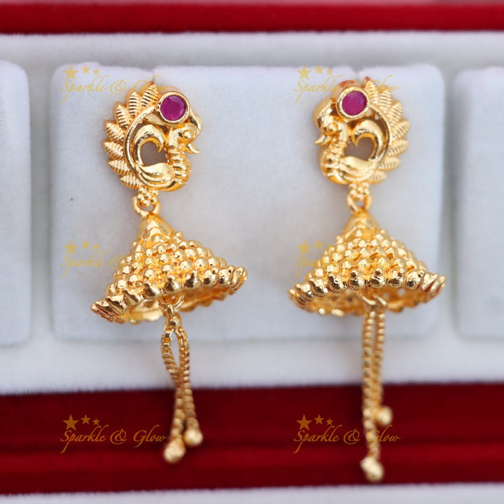 Elegant Temple Long Necklace Set - Perfect for Weddings