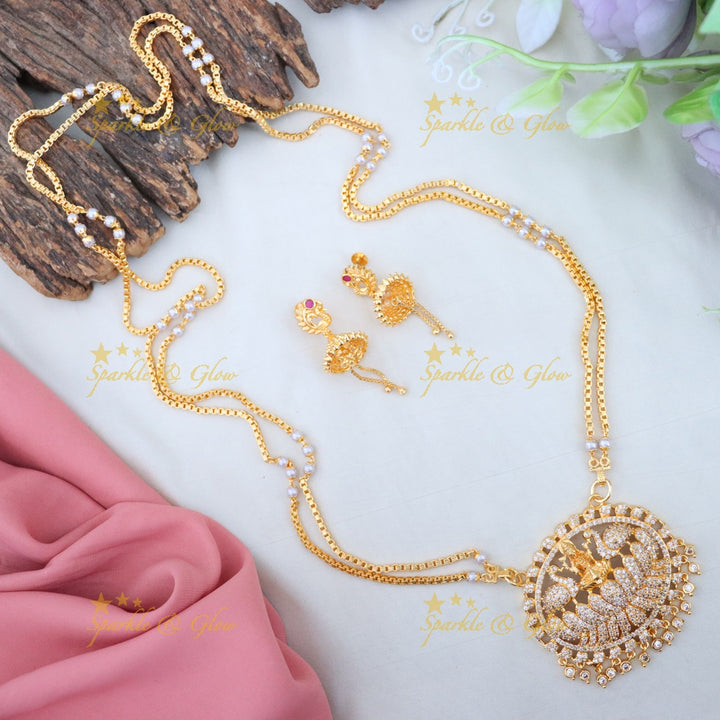 Elegant Temple Long Necklace Set - Perfect for Weddings