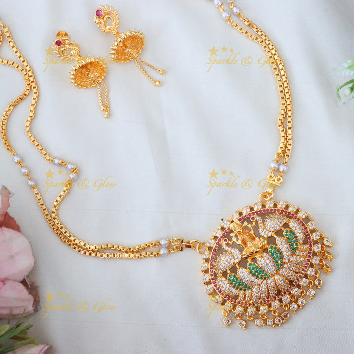 Elegant Temple Long Necklace Set - Perfect for Weddings