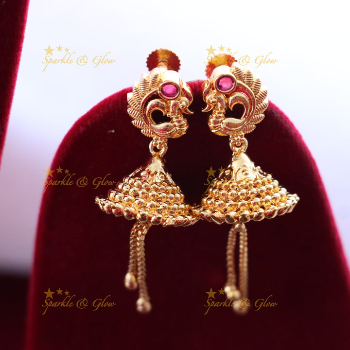 Elegant Temple Long Necklace Set - Perfect for Weddings