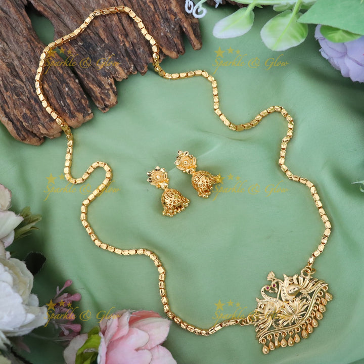 Microgold Wedding Long Necklace Set - Elegant Design
