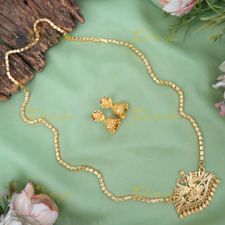 Microgold Wedding Long Necklace Set - Elegant Design