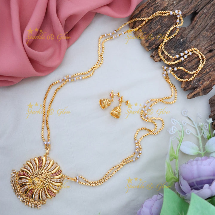 Majestic Microgold Temple Necklace for Elegant Festivities