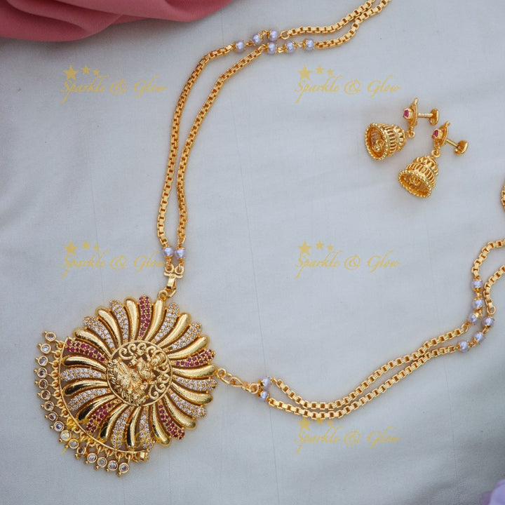 Majestic Microgold Temple Necklace for Elegant Festivities