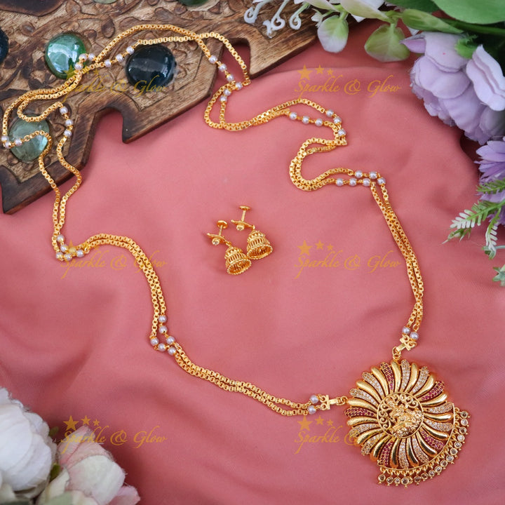 Majestic Microgold Temple Necklace for Elegant Festivities