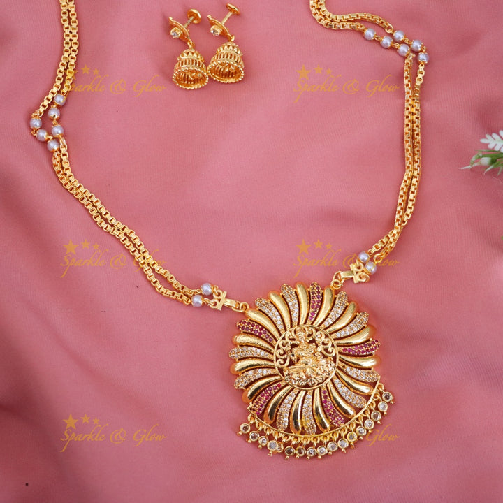 Majestic Microgold Temple Necklace for Elegant Festivities