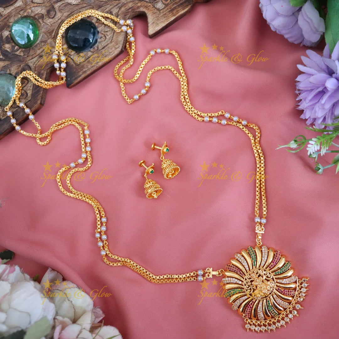 Majestic Microgold Temple Necklace for Elegant Festivities