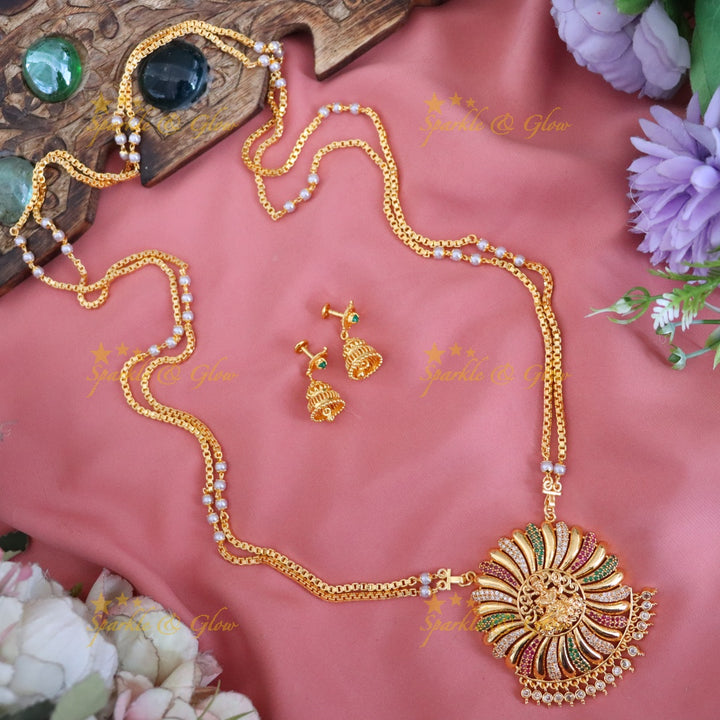 Majestic Microgold Temple Necklace for Elegant Festivities