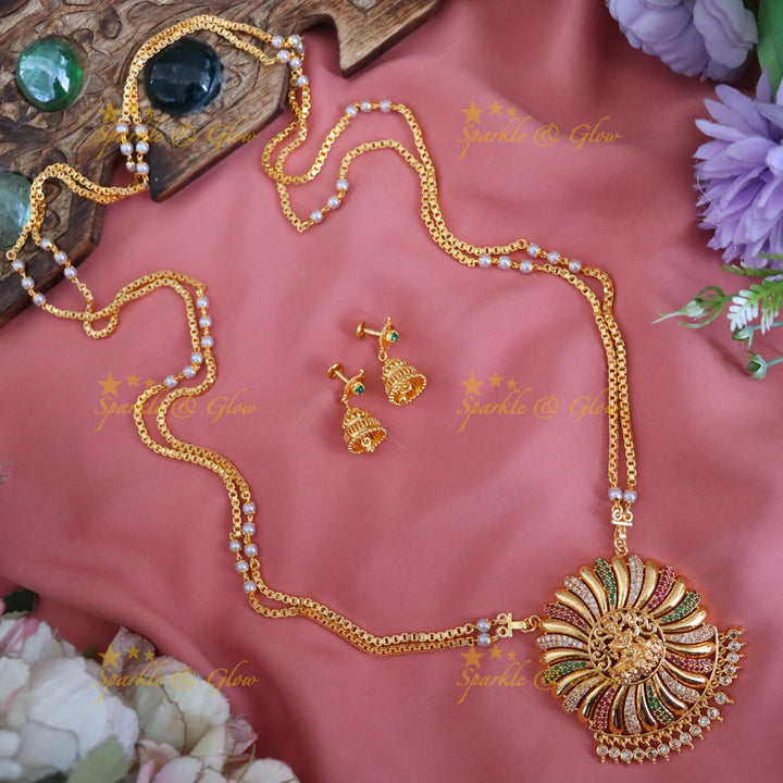 Majestic Microgold Temple Necklace for Elegant Festivities