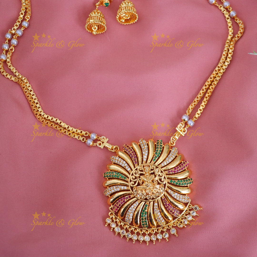 Majestic Microgold Temple Necklace for Elegant Festivities
