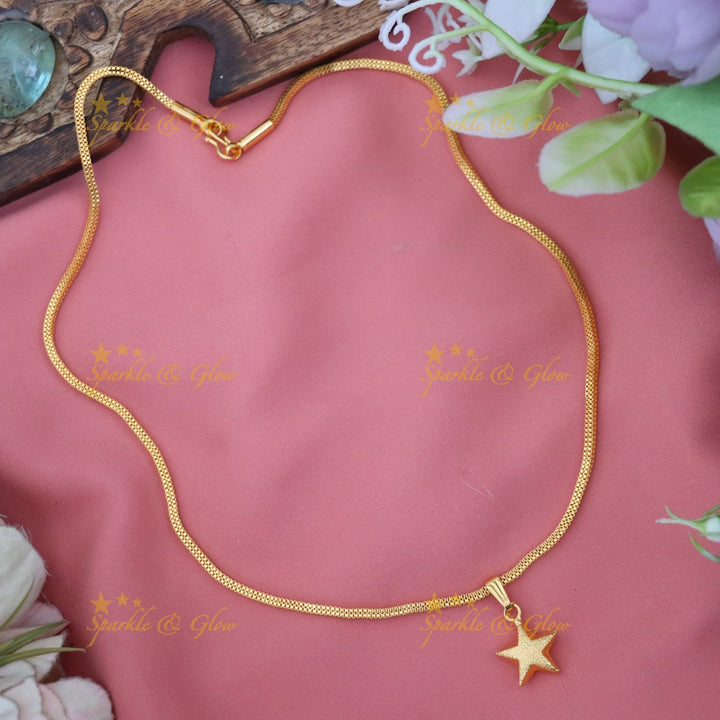 Captivating Microgold Star Pendant Necklace