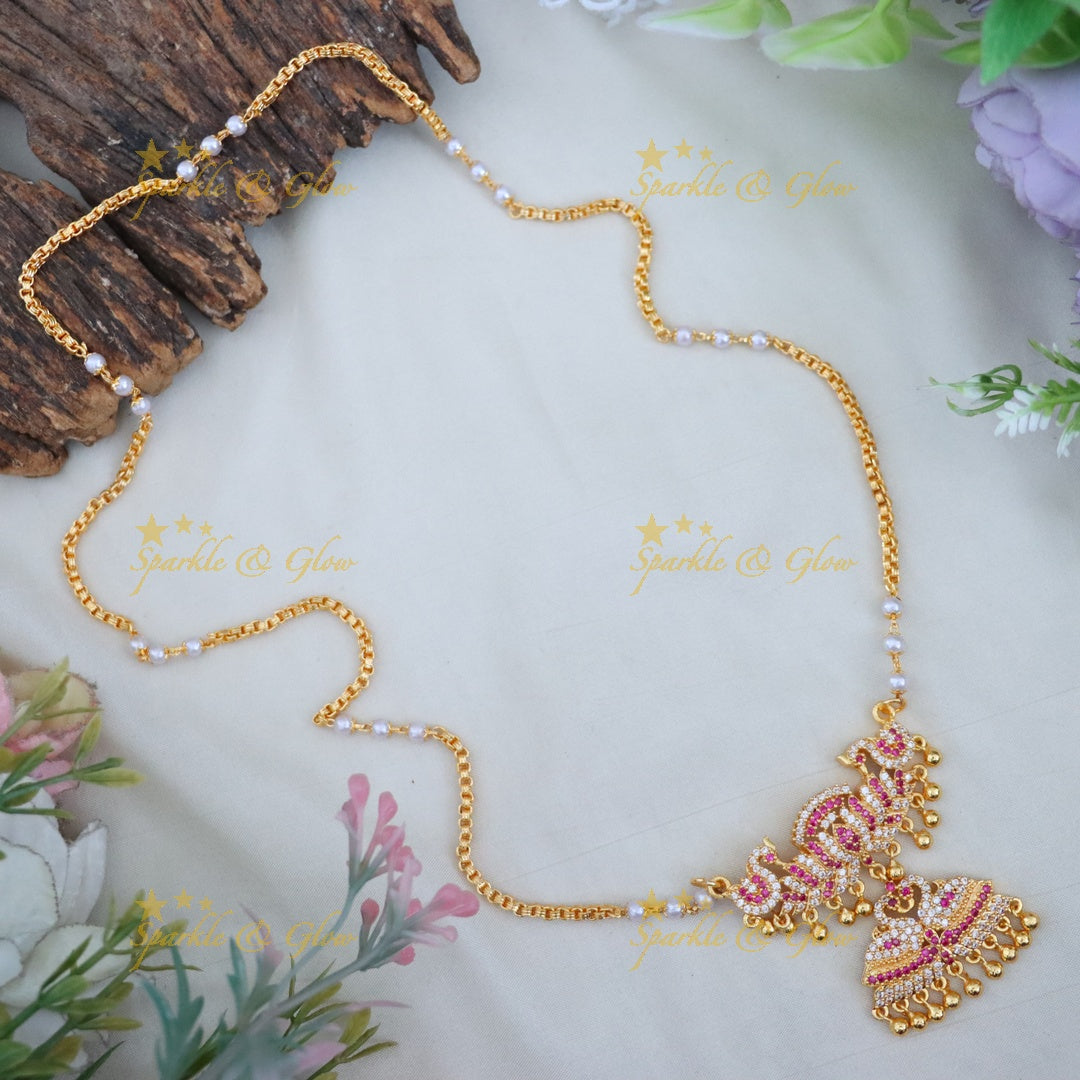 Radiant Microgold Long Necklace for Weddings & Festivals