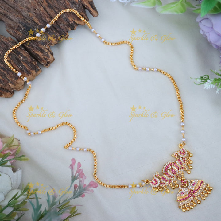 Radiant Microgold Long Necklace for Weddings & Festivals