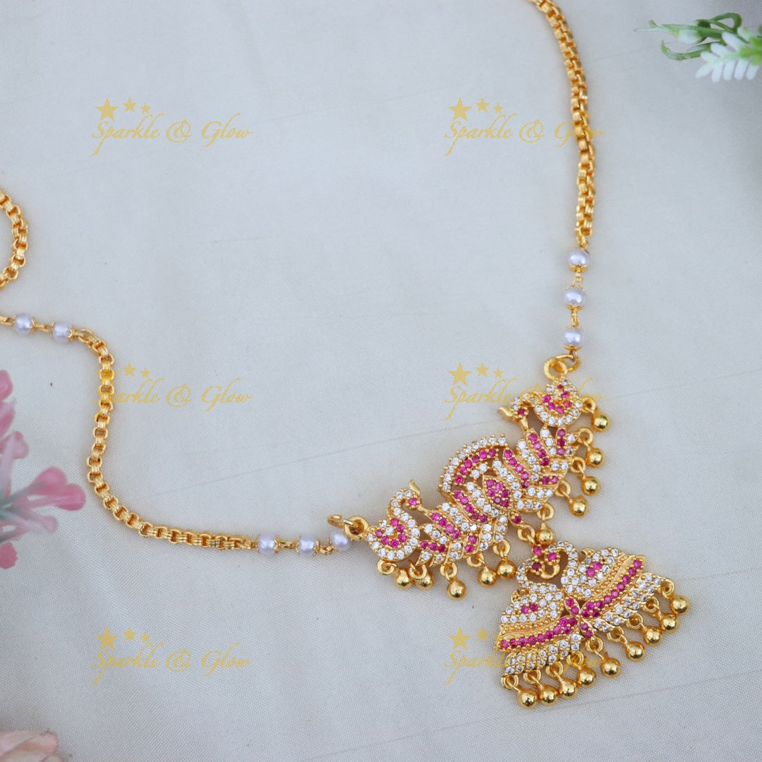 Radiant Microgold Long Necklace for Weddings & Festivals