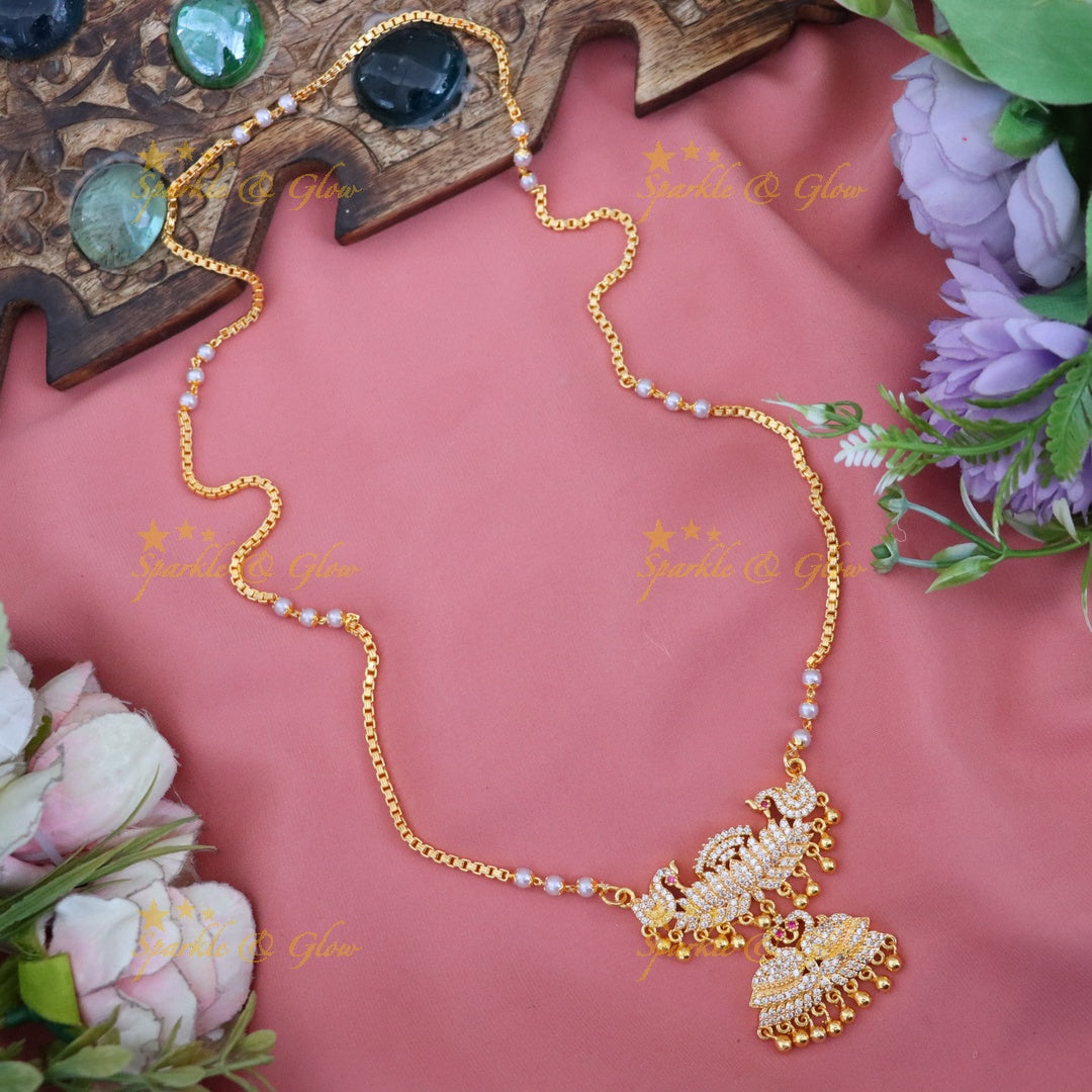 Radiant Microgold Long Necklace for Weddings & Festivals