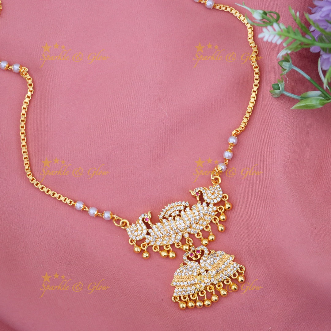 Radiant Microgold Long Necklace for Weddings & Festivals