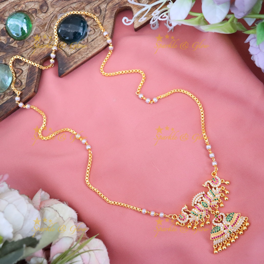 Radiant Microgold Long Necklace for Weddings & Festivals