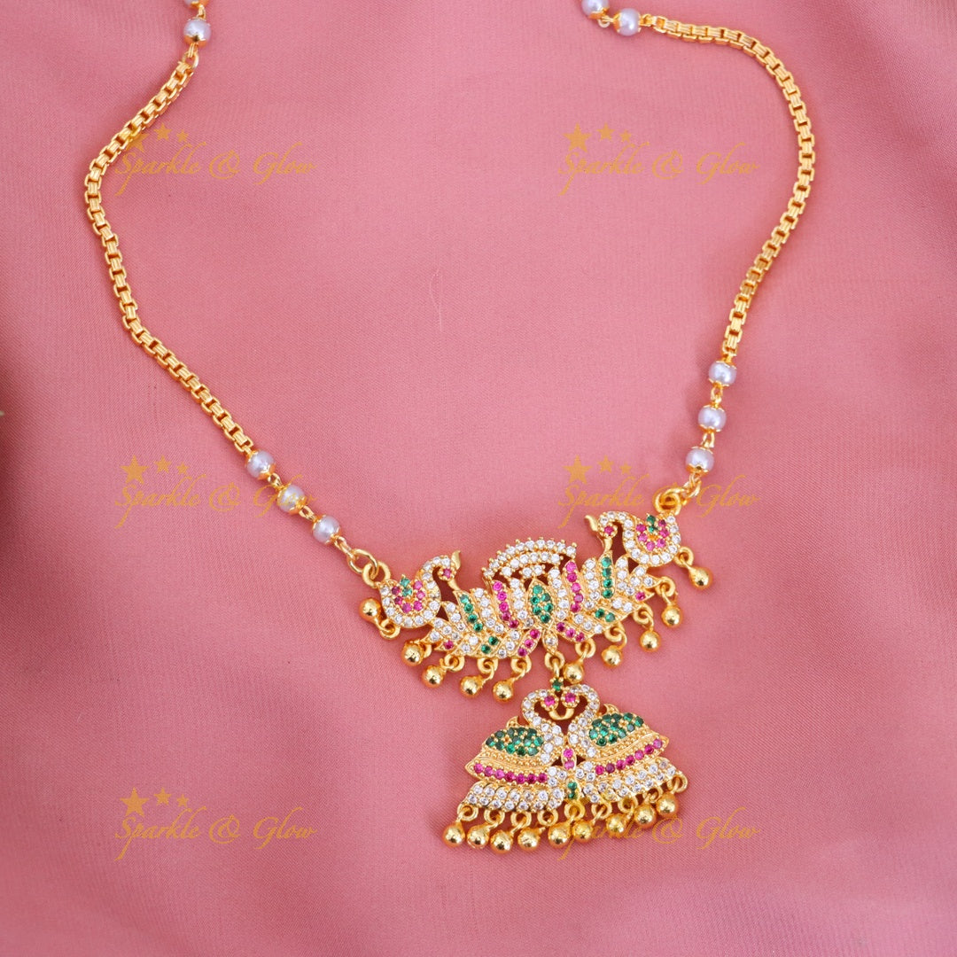 Radiant Microgold Long Necklace for Weddings & Festivals