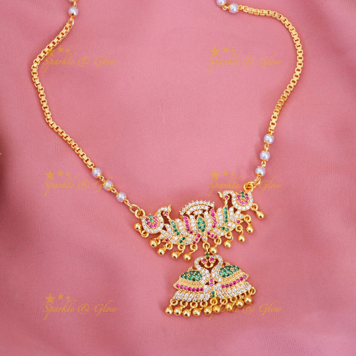 Radiant Microgold Long Necklace for Weddings & Festivals