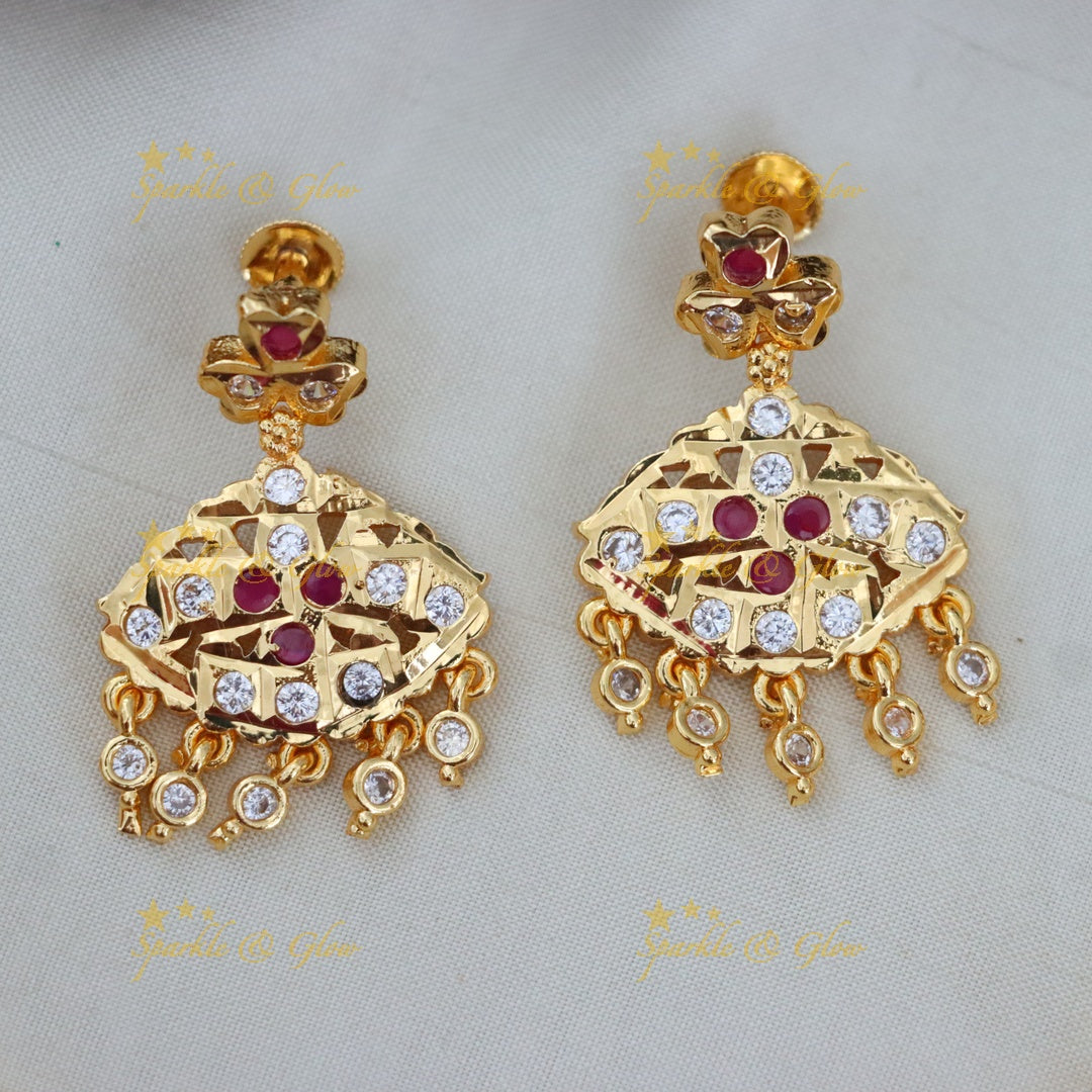 Elegant Panchaloham Necklace Set with Stones