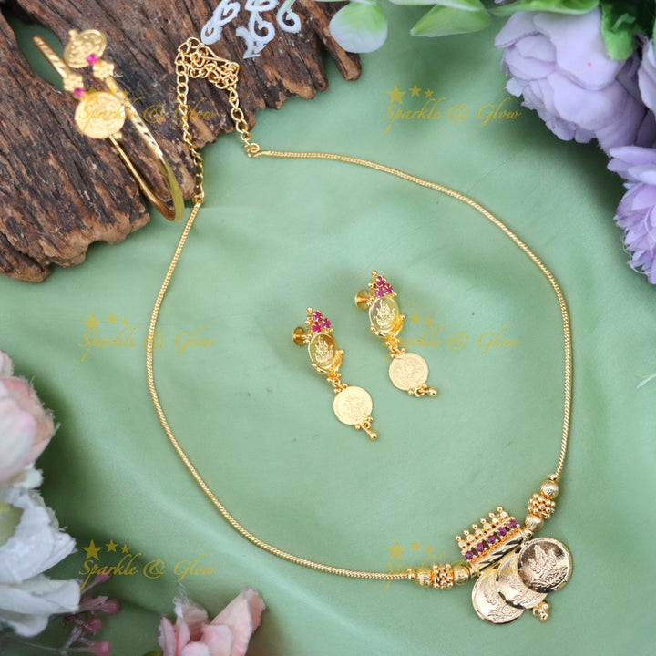 Exquisite Gold-Plated Coin Necklace Set - Sparkle & Glow