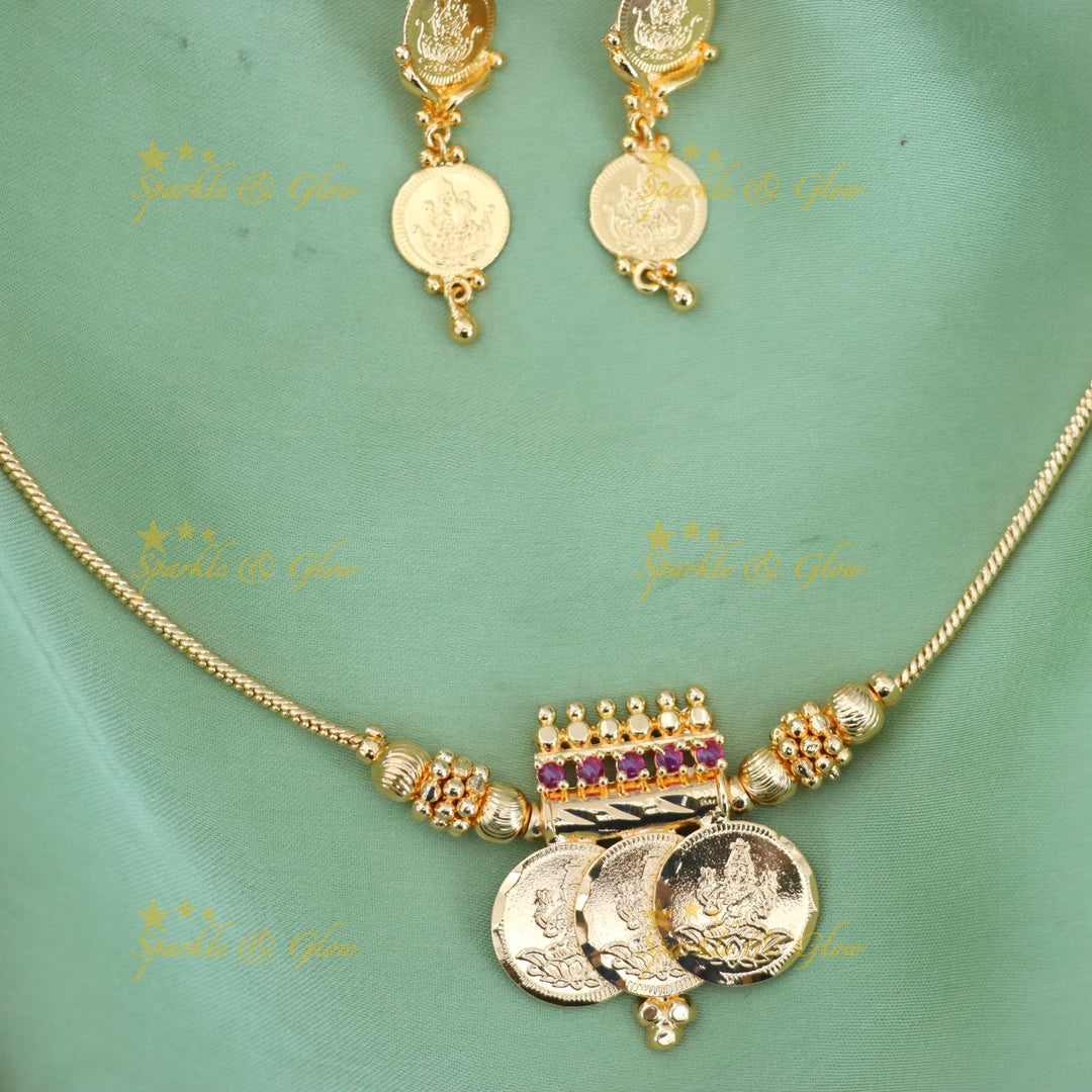 Exquisite Gold-Plated Coin Necklace Set - Sparkle & Glow