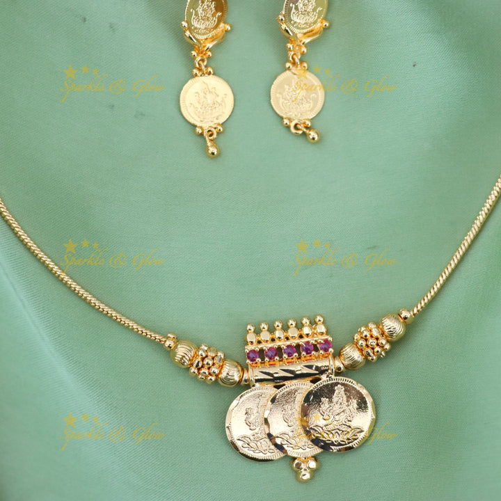Exquisite Gold-Plated Coin Necklace Set - Sparkle & Glow