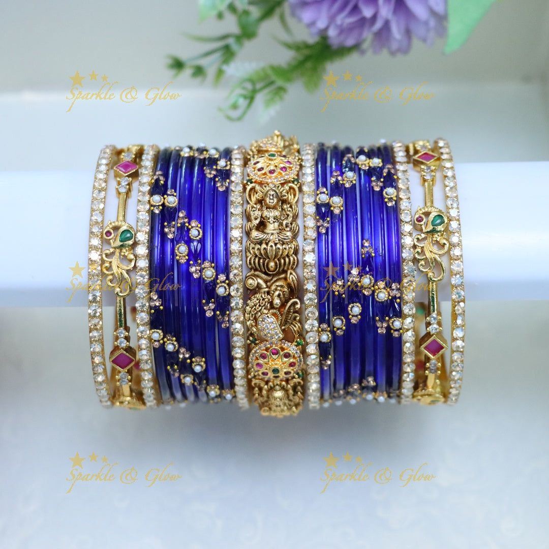 Exquisite Peacock & Lakshmi Bridal Bangle Set